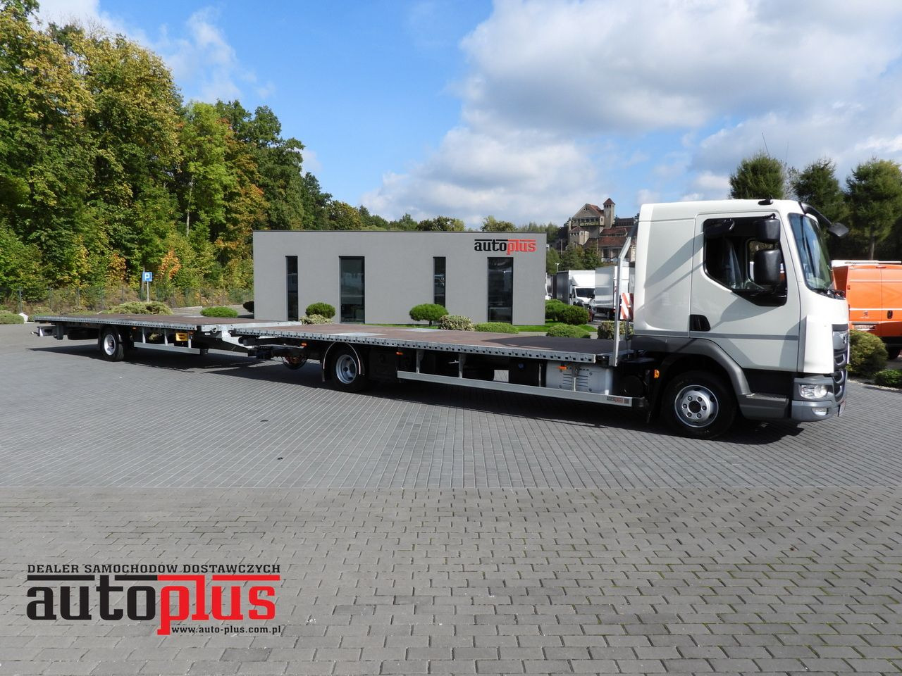 DAF LF 230 CONTAINER CARRIER PLATFORM + TRAILER WEBASTO CRUISE CONTROL LED LIGHTS PNEUMATICS AUTOMATIC TRANSMISSION TWIN WHEELS AIR CONDITIONING 230HP - Container transporter/ Swap body truck: picture 1 DAF LF 230 CONTAINER CARRIER PLATFORM + TRAILER WEBASTO CRUISE CONTROL LED LIGHTS PNEUMATICS AUTOMATIC TRANSMISSION TWIN WHEELS AIR CONDITIONING 230HP - Container transporter/ Swap body truck: picture 1