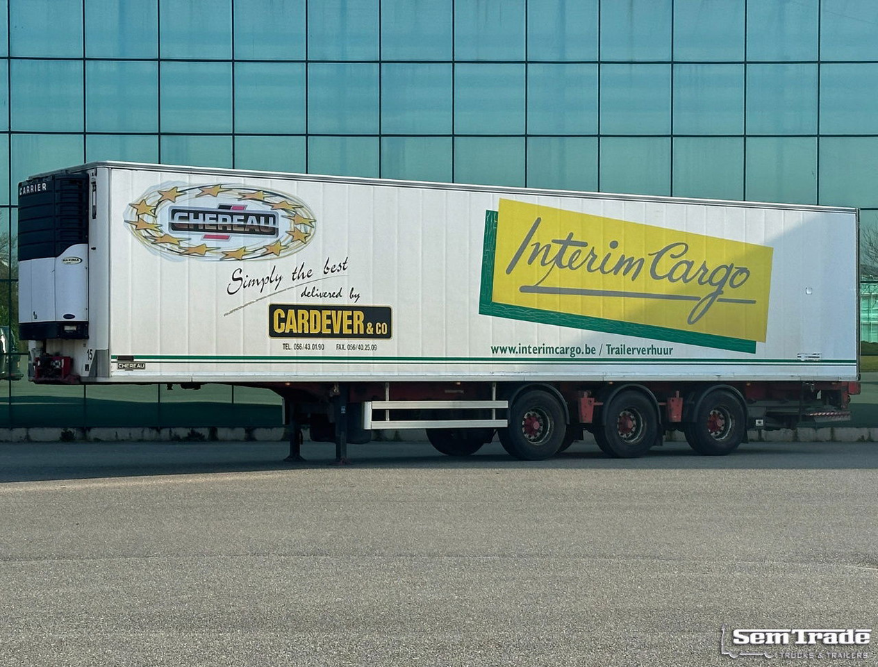 Renders Chereau Carrier Maxima 1300 Steering Axle Tail Lift Belgium Trailer - Refrigerator semi-trailer: picture 1 Renders Chereau Carrier Maxima 1300 Steering Axle Tail Lift Belgium Trailer - Refrigerator semi-trailer: picture 1