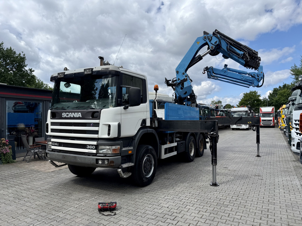 Scania P124 360 6X6 Palfinger 48000 bis 32 Meter - Dropside/ Flatbed truck, Crane truck: picture 1 Scania P124 360 6X6 Palfinger 48000 bis 32 Meter - Dropside/ Flatbed truck, Crane truck: picture 1