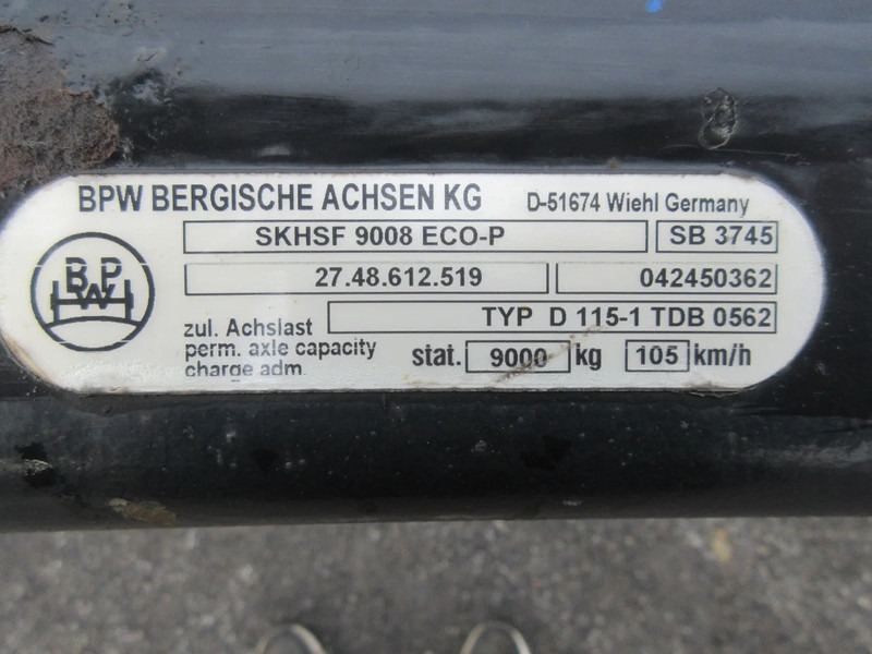 Axle and parts for Truck BPW SKHSF9008 ECO-P D 115-1 TDB-0562 BPW AS: picture 6