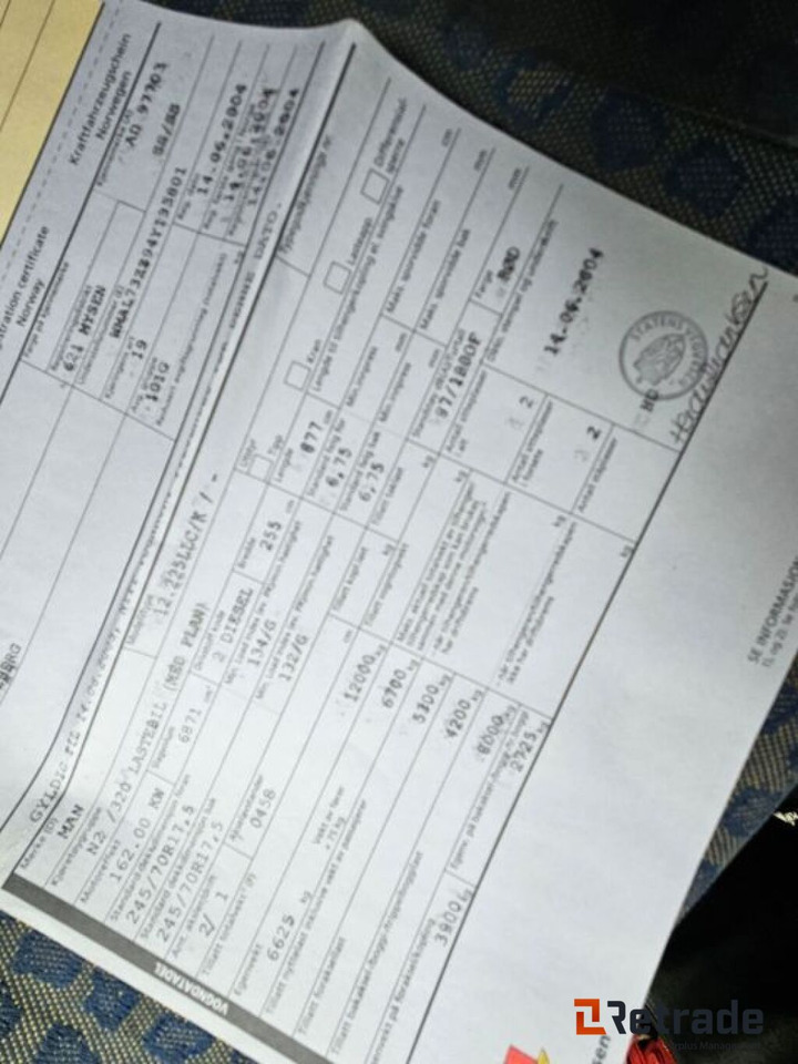 2004 mod.MAN kranbil - Dropside/ Flatbed truck, Crane truck: picture 3 2004 mod.MAN kranbil - Dropside/ Flatbed truck, Crane truck: picture 3