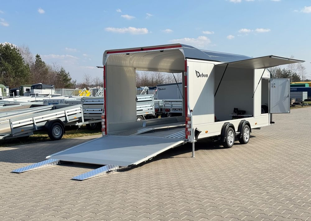 New Autotransporter trailer DEBON C2000 - zamknięta przyczepa do przewozu aut, 550 x 215 cm, 3500kg, felgi ALU, wciągarka elektryczna: picture 18