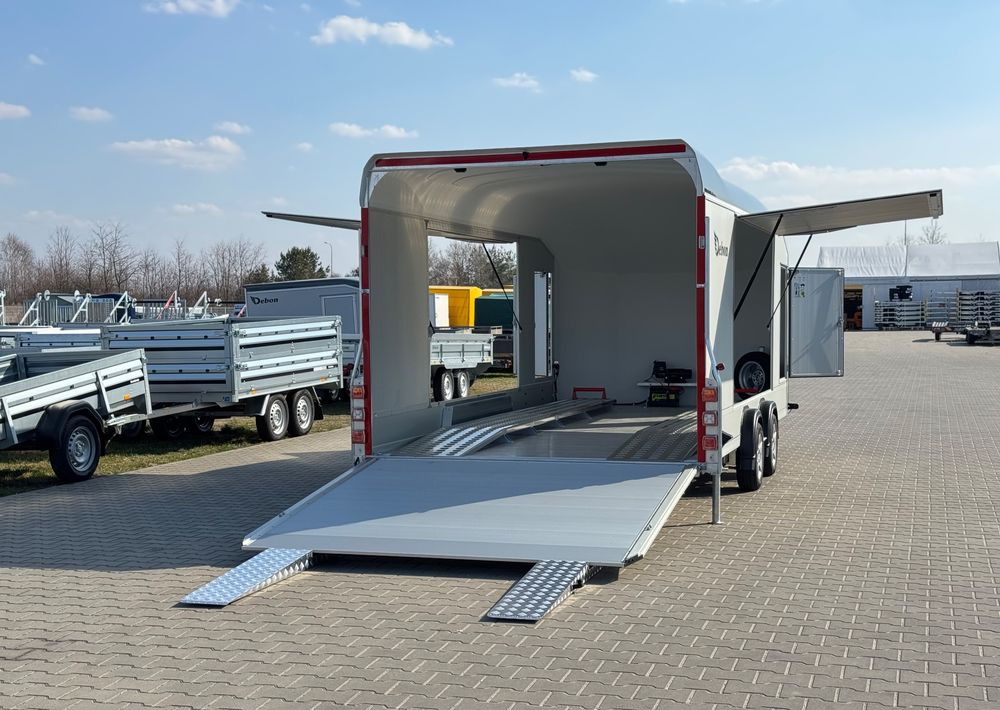 New Autotransporter trailer DEBON C2000 - zamknięta przyczepa do przewozu aut, 550 x 215 cm, 3500kg, felgi ALU, wciągarka elektryczna: picture 17