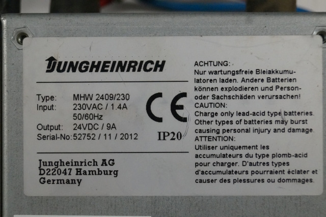 Jungheinrich 50461442 | Charger build in 24V/9A gel for EMC110 sn. 52752/11/2012 Charger build in 24V/9A gel for EMC110 sn. 52752/11/2012 - Battery for Material handling equipment: picture 2 Jungheinrich 50461442 | Charger build in 24V/9A gel for EMC110 sn. 52752/11/2012 Charger build in 24V/9A gel for EMC110 sn. 52752/11/2012 - Battery for Material handling equipment: picture 2