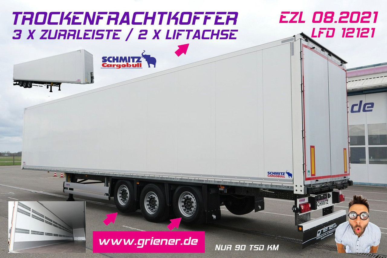 Schmitz Cargobull SKO 24/3 x ZURRLEISTE / 2 x LIFTACHSE 90 tsd km - Closed box semi-trailer: picture 1 Schmitz Cargobull SKO 24/3 x ZURRLEISTE / 2 x LIFTACHSE 90 tsd km - Closed box semi-trailer: picture 1
