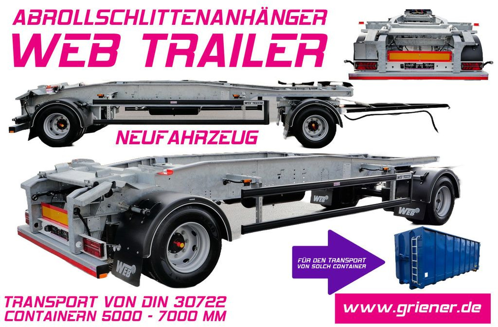Web-Trailer ARA 18/ DIN 30722 / 5000 - 7000 mm/19,5 VERZINKT - Roll-off/ Skip trailer: picture 1 Web-Trailer ARA 18/ DIN 30722 / 5000 - 7000 mm/19,5 VERZINKT - Roll-off/ Skip trailer: picture 1