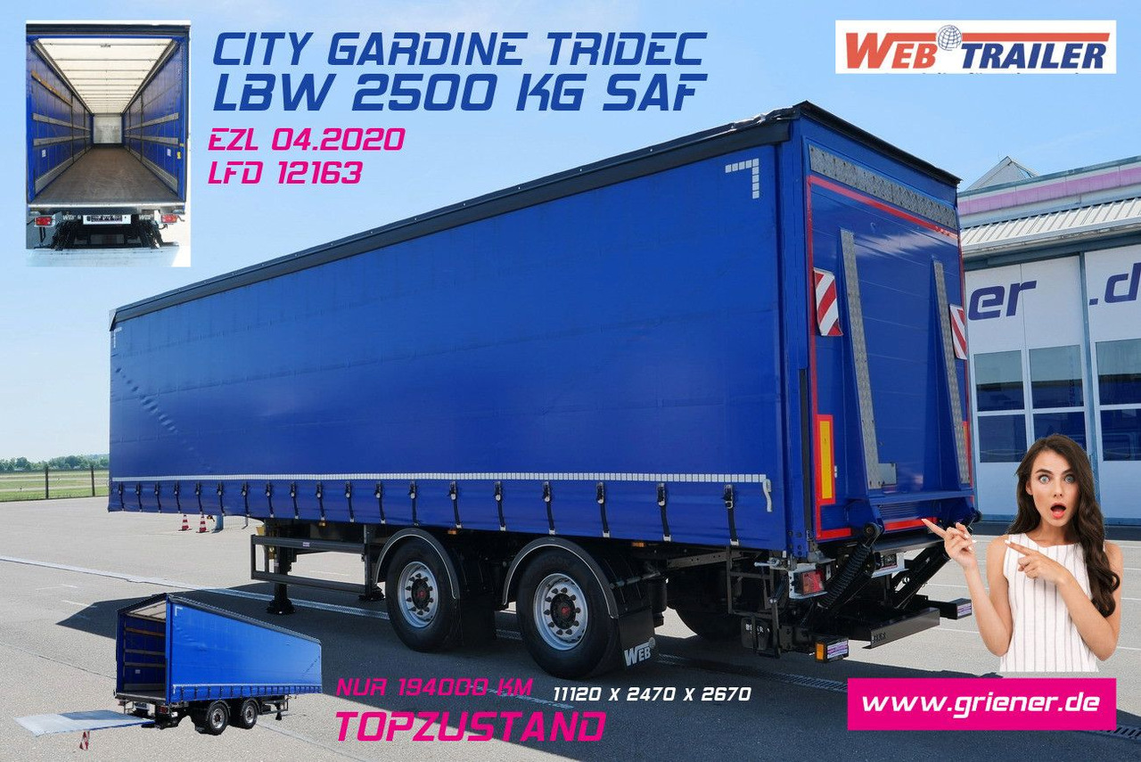 Web-Trailer LPRS 18 / CITY TRIDEC /GARDINE/LBW 2500 kg/SAF - Curtainsider semi-trailer: picture 1 Web-Trailer LPRS 18 / CITY TRIDEC /GARDINE/LBW 2500 kg/SAF - Curtainsider semi-trailer: picture 1