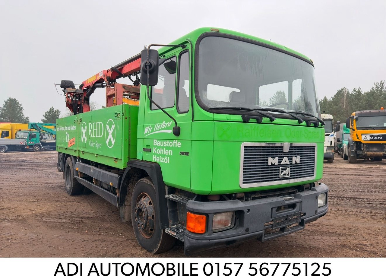 Dropside/ Flatbed truck, Crane truck MAN 14.192: picture 1