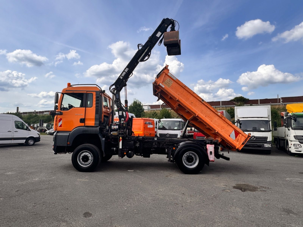 Tipper, Crane truck MAN TGA 18.310 Kipper - Kran 4x4: picture 13
