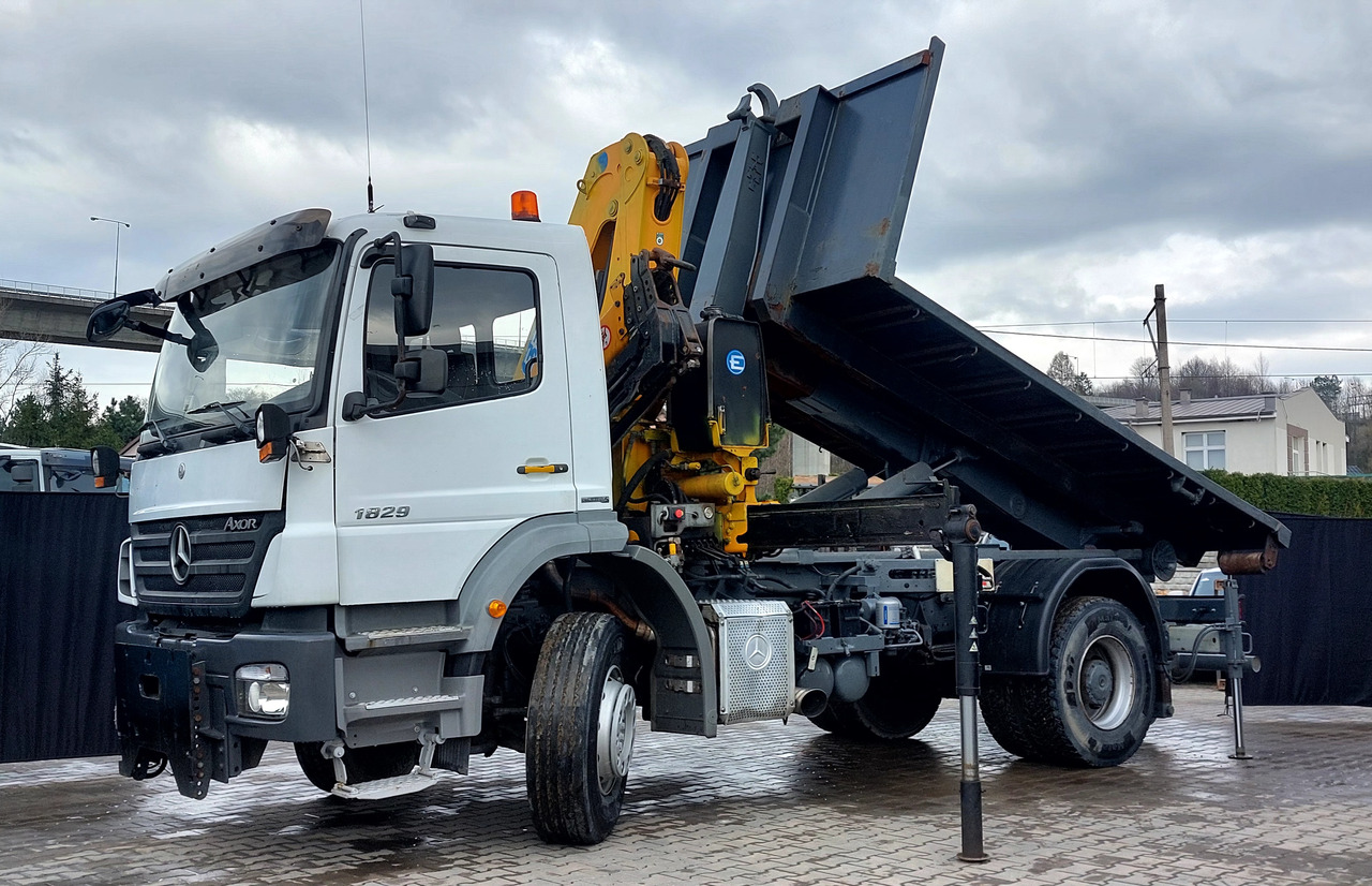 Hook lift truck, Crane truck MERCEDES-BENZ Axor 1829 HDS Hakowiec UDT 150tys km Czolownica  Wywrot: picture 15