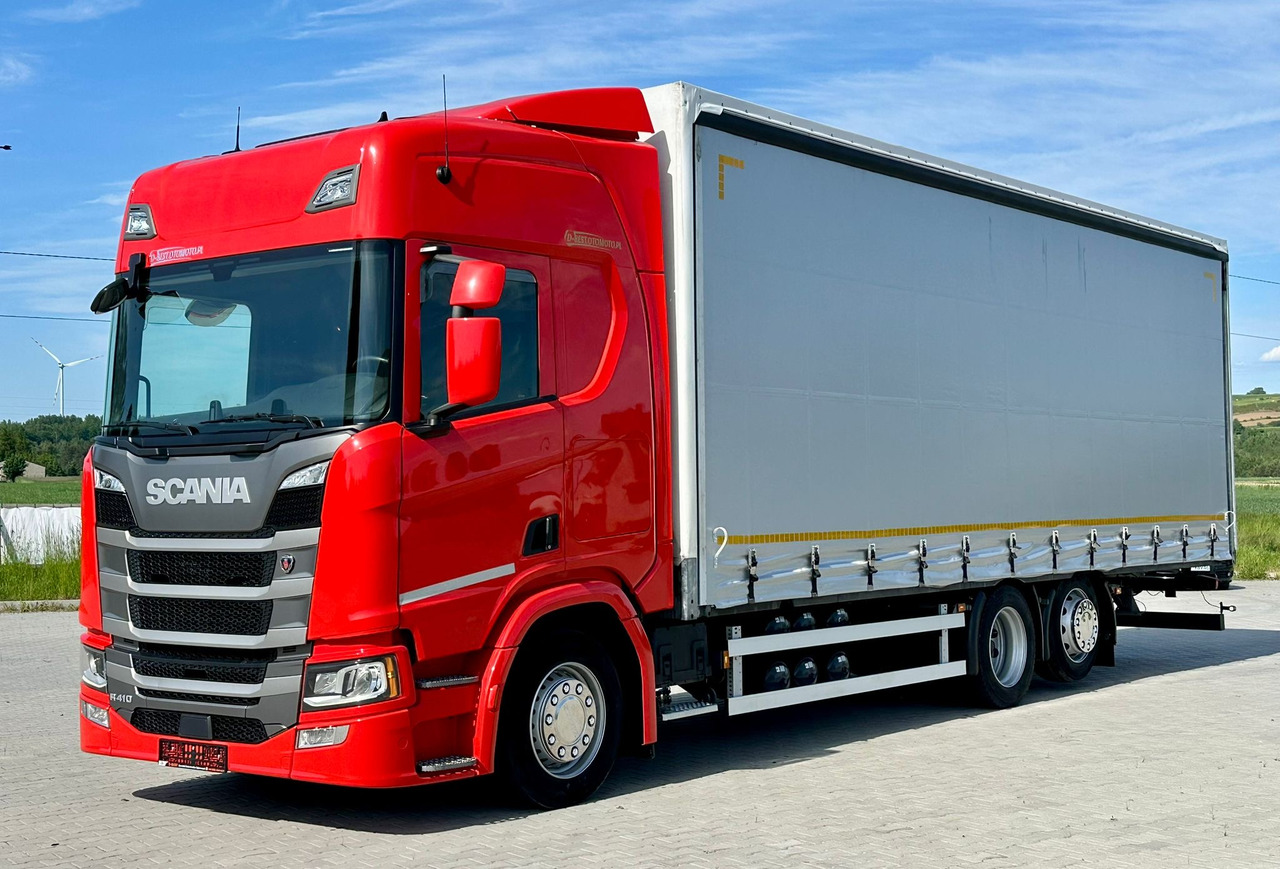 SCANIA R410 / FIRANKA / 21 EUROPALET / 8.5 M DŁUGOŚCI / 6x2 / PODWIESZA - Curtain side truck: picture 2 SCANIA R410 / FIRANKA / 21 EUROPALET / 8.5 M DŁUGOŚCI / 6x2 / PODWIESZA - Curtain side truck: picture 2