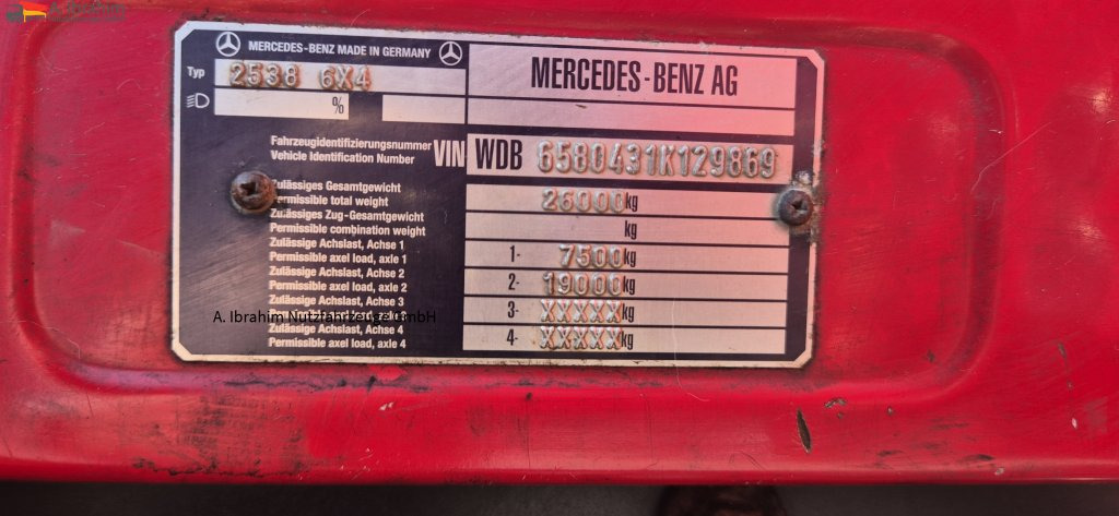 Mercedes-Benz DB 2538 AK 6x4 Meiller Getriebe überholt - Hook lift truck: picture 4 Mercedes-Benz DB 2538 AK 6x4 Meiller Getriebe überholt - Hook lift truck: picture 4