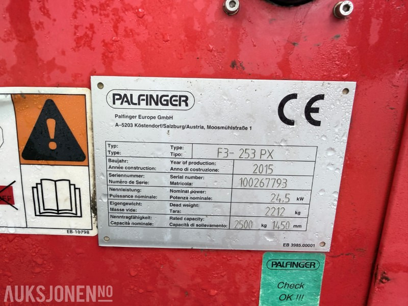 Material handling equipment 2015 Palfinger F3-253 PX medbringertruck: picture 12
