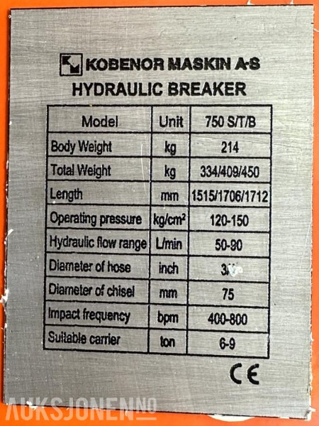 NY KM 750 Pigghammer s40/s50 CE merket FABRIKKGARANTI - Hydraulic hammer: picture 3 NY KM 750 Pigghammer s40/s50 CE merket FABRIKKGARANTI - Hydraulic hammer: picture 3
