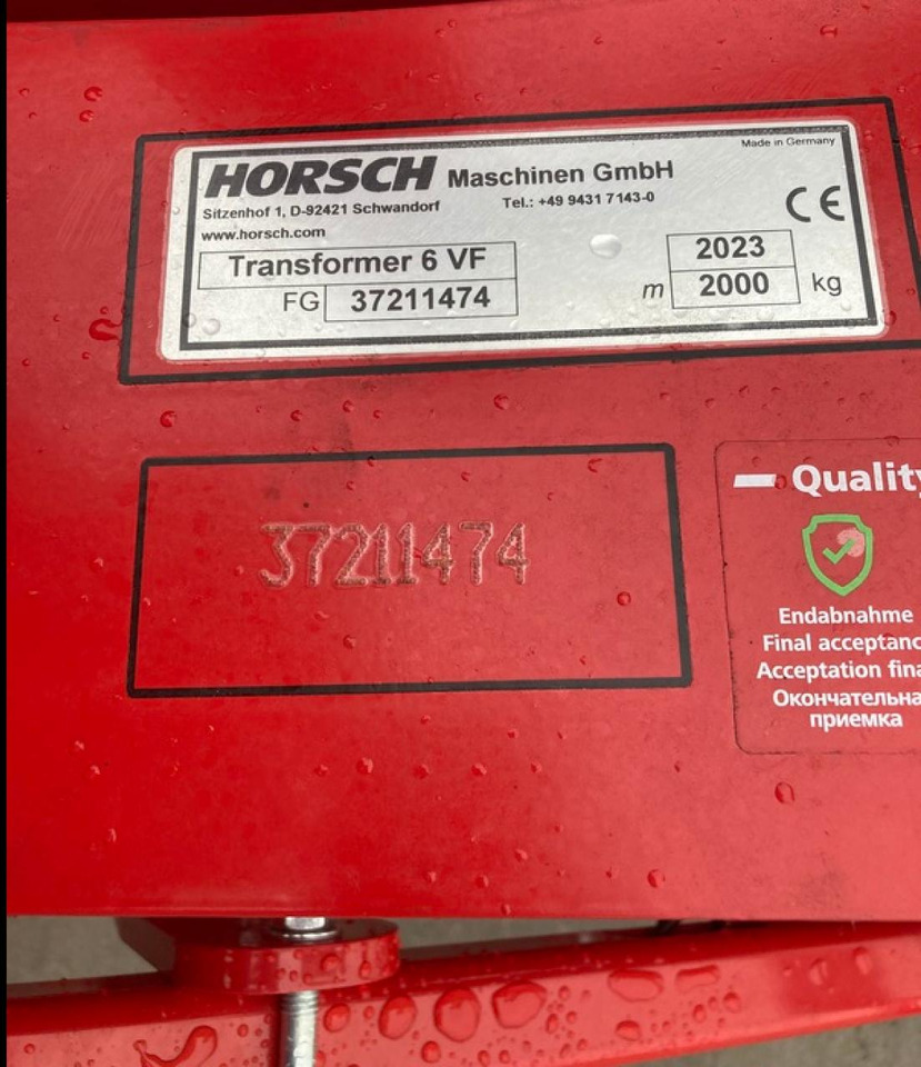 Horsch TRANSFORMER 6 VF - Soil tillage equipment: picture 4 Horsch TRANSFORMER 6 VF - Soil tillage equipment: picture 4
