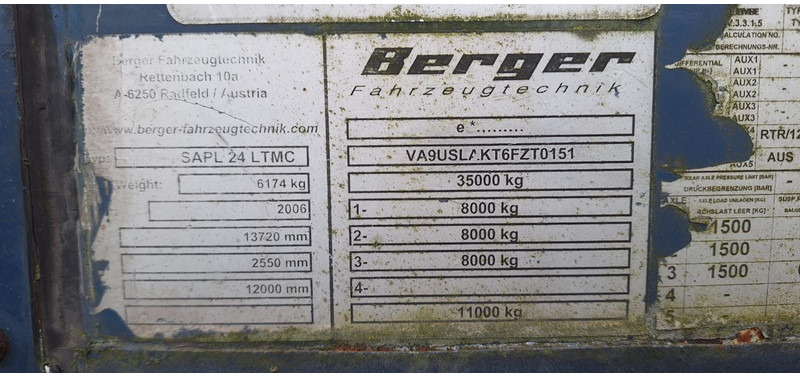 Berger SAPL 24LT_MC Plane Spriegel - Curtainsider semi-trailer: picture 4 Berger SAPL 24LT_MC Plane Spriegel - Curtainsider semi-trailer: picture 4