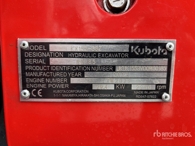 2022 Kubota KX155-3SZ Mini Excavator: <6.6t - Mini excavator: picture 2 2022 Kubota KX155-3SZ Mini Excavator: <6.6t - Mini excavator: picture 2