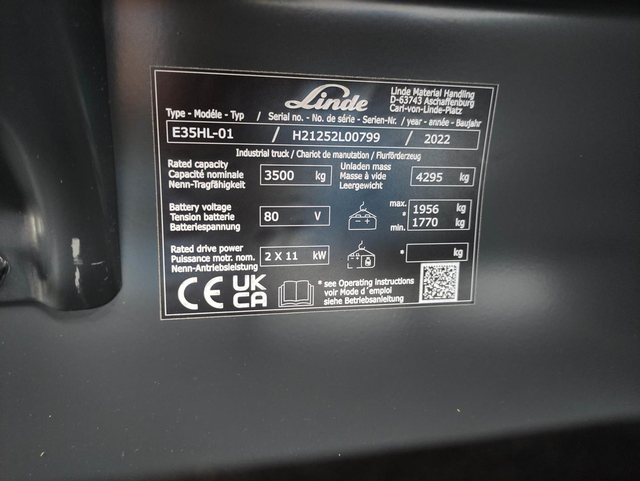 Linde E35HL-01-1252 *Batterie NEU* - Electric forklift: picture 5 Linde E35HL-01-1252 *Batterie NEU* - Electric forklift: picture 5