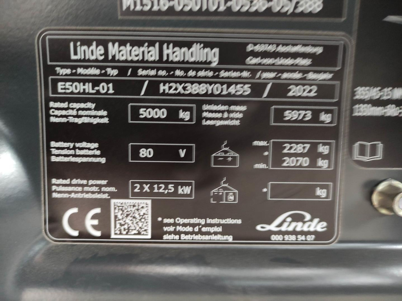 Linde E50HL-01-388 - Electric forklift: picture 5 Linde E50HL-01-388 - Electric forklift: picture 5