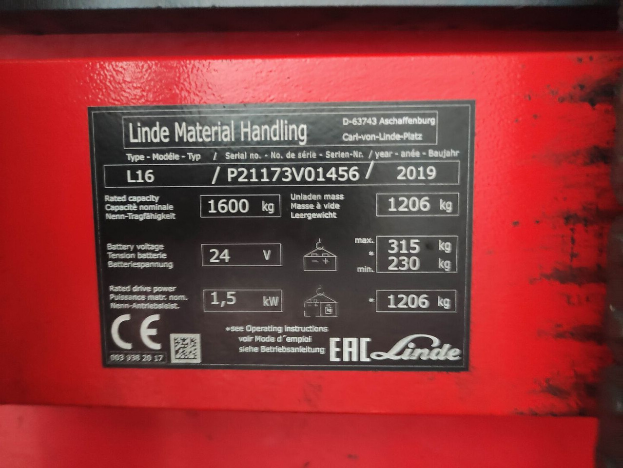 Linde L16-1173 - Stacker: picture 5 Linde L16-1173 - Stacker: picture 5