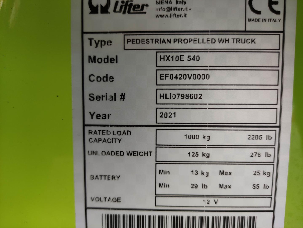 Pramac HX10E 540 - Pallet truck: picture 5 Pramac HX10E 540 - Pallet truck: picture 5