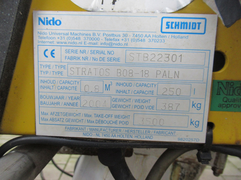 Sand/ Salt spreader NIDO Stratos B08-18 PALN HYDRO Kort 0,8m3 + 250L Geen bedienkast nog !: picture 9 Sand/ Salt spreader NIDO Stratos B08-18 PALN HYDRO Kort 0,8m3 + 250L Geen bedienkast nog !: picture 9