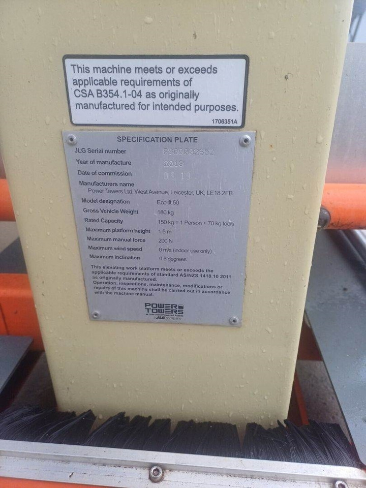 JLG Eco Lift 50 henkilönostin - Vertical mast lift: picture 5 JLG Eco Lift 50 henkilönostin - Vertical mast lift: picture 5