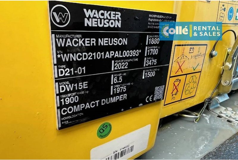 Articulated dumper WACKER NEUSON DW 15 E | DEMO 2022: picture 12 Articulated dumper WACKER NEUSON DW 15 E | DEMO 2022: picture 12