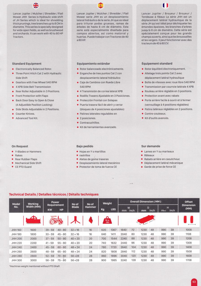 Lancer JUPITER JHH 280 - Flail mower: picture 3 Lancer JUPITER JHH 280 - Flail mower: picture 3