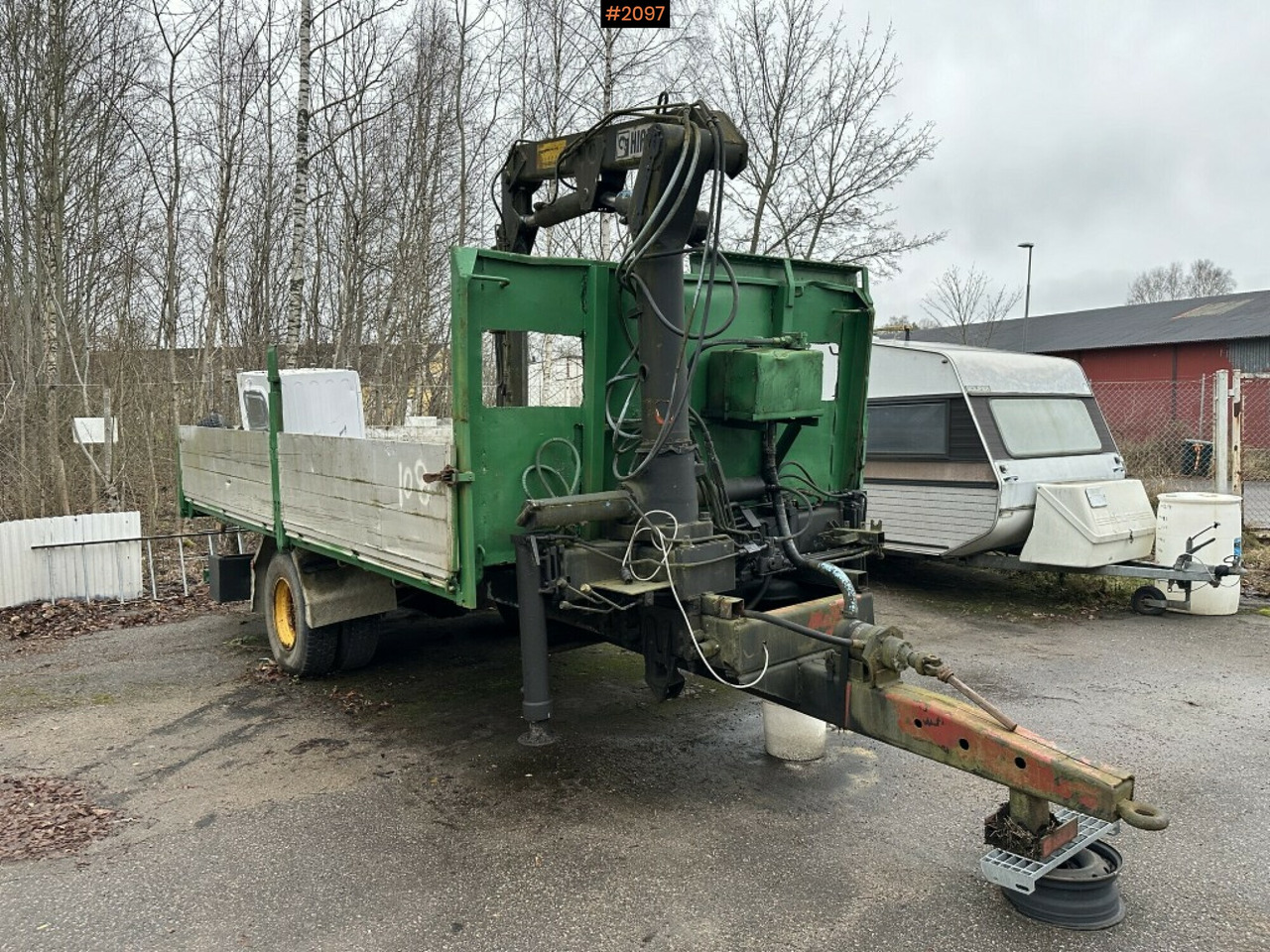 Dropside/ Flatbed trailer Crane Trailer, Hiab 445AW: picture 6