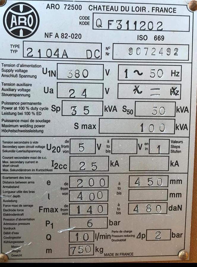 Punktschweißmaschine ARO - Welding equipment: picture 3 Punktschweißmaschine ARO - Welding equipment: picture 3