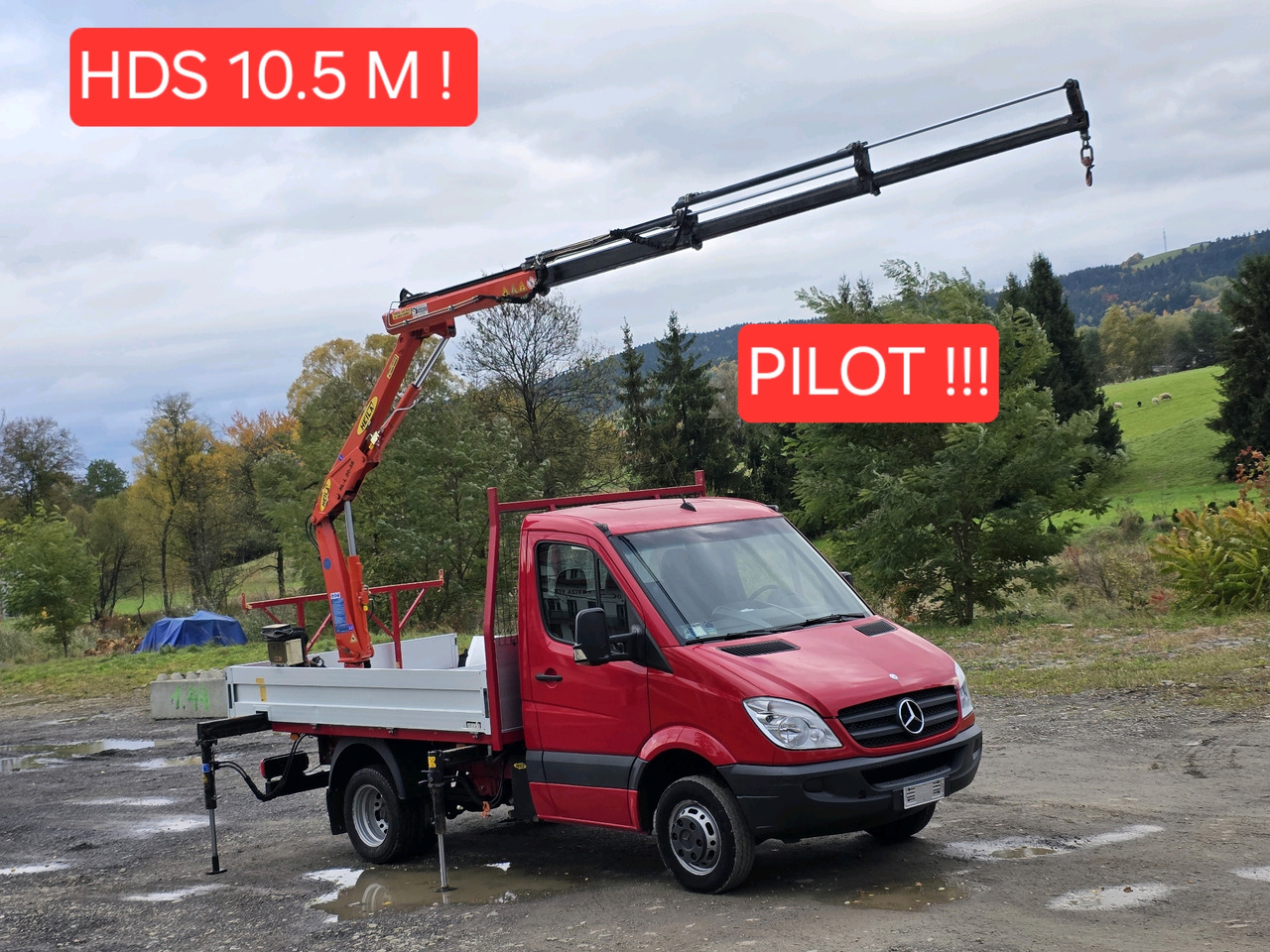 Mercedes-Benz Sprinter 418 CDI Skrzynia +HDS 10.5 M +Pilot  ! 87000km ! - Open body delivery van: picture 1 Mercedes-Benz Sprinter 418 CDI Skrzynia +HDS 10.5 M +Pilot  ! 87000km ! - Open body delivery van: picture 1