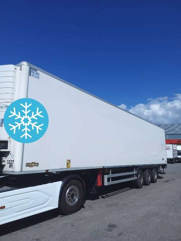 Semi-remorque 3 Essieux FRIGO 38 TONNES HAYON CAISSE CHEREAU GROUPE CARRIER VECTOR 1950 MT - Refrigerator semi-trailer: picture 1 Semi-remorque 3 Essieux FRIGO 38 TONNES HAYON CAISSE CHEREAU GROUPE CARRIER VECTOR 1950 MT - Refrigerator semi-trailer: picture 1