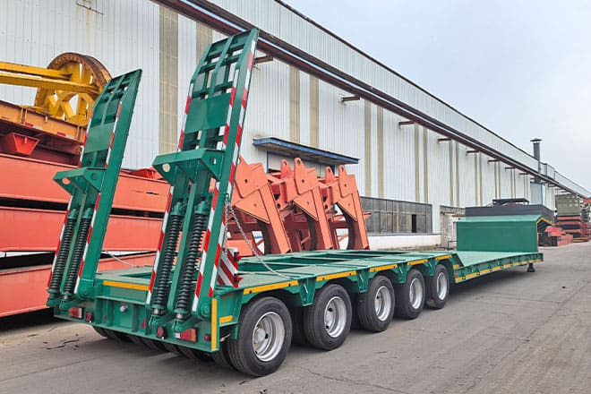 TITAN Hydraulic Extendable Low Bed Trailer for Sale in Kazakhstan - Low loader semi-trailer: picture 2 TITAN Hydraulic Extendable Low Bed Trailer for Sale in Kazakhstan - Low loader semi-trailer: picture 2