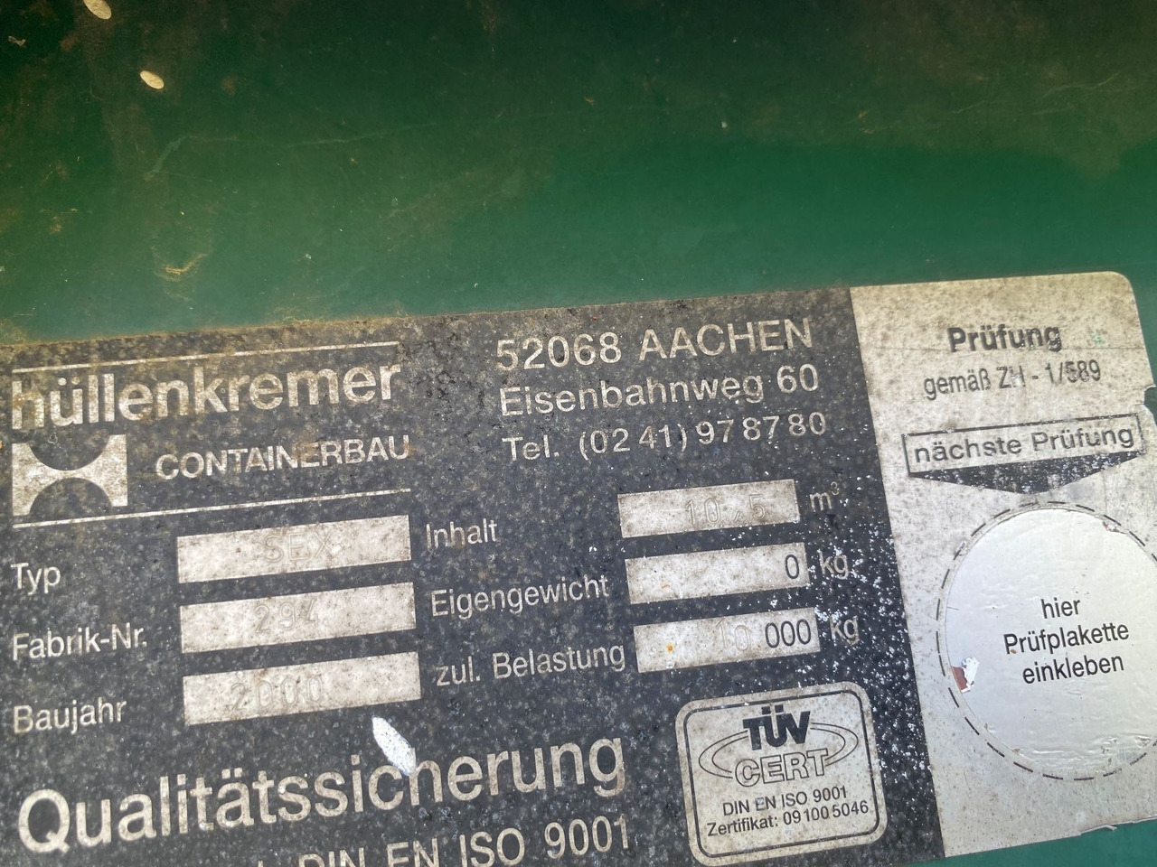 Hüllenkremer 10 cbm Stahlcontainer mit Deckel - Roll-off container: picture 5 Hüllenkremer 10 cbm Stahlcontainer mit Deckel - Roll-off container: picture 5
