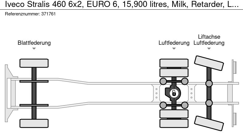 Tanker truck Iveco Stralis 460 6x2, EURO 6, 15,900 litres, Milk, Retarder, Lenk: picture 17 Tanker truck Iveco Stralis 460 6x2, EURO 6, 15,900 litres, Milk, Retarder, Lenk: picture 17