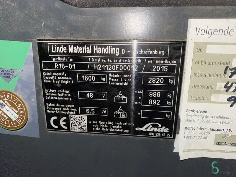 Linde R16 - Reach truck: picture 2 Linde R16 - Reach truck: picture 2