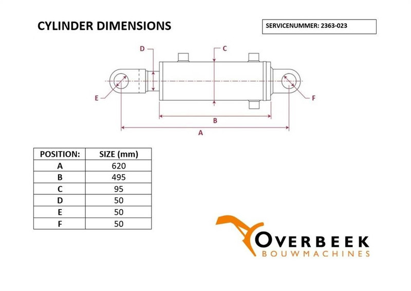 JCB 426E AGRI HT - Steering cylinder/Lenkzylinder - Hydraulics for Construction machinery: picture 4 JCB 426E AGRI HT - Steering cylinder/Lenkzylinder - Hydraulics for Construction machinery: picture 4