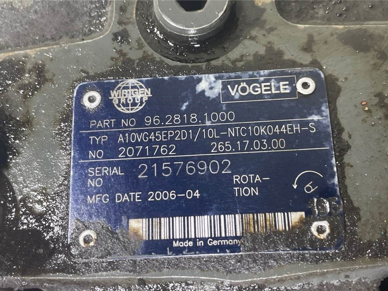 Vögele 96.2823.1000/R902071762/265.17.03.00-Drive pump - Hydraulics for Construction machinery: picture 4 Vögele 96.2823.1000/R902071762/265.17.03.00-Drive pump - Hydraulics for Construction machinery: picture 4