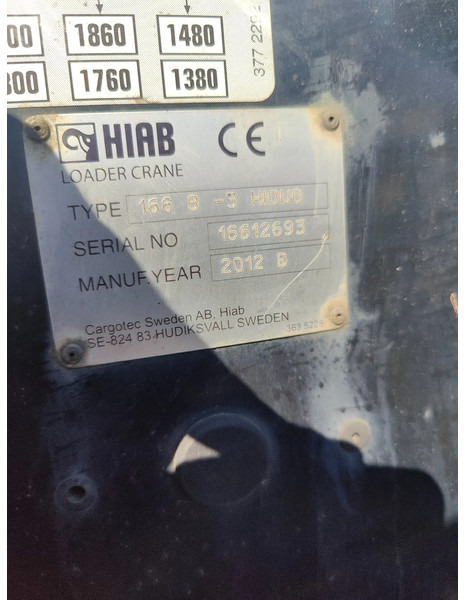 Hiab Year 2012 Remote 166 B-3 Hiduo - Boom: picture 5 Hiab Year 2012 Remote 166 B-3 Hiduo - Boom: picture 5