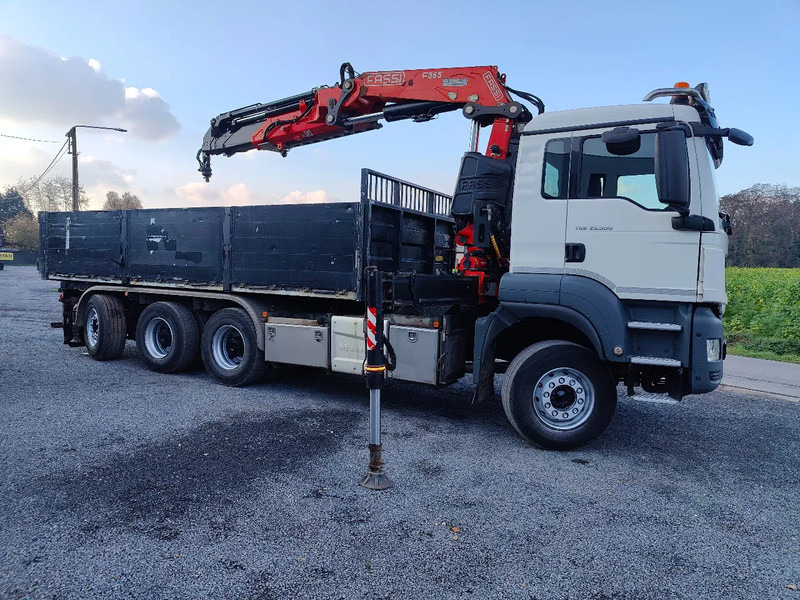 Tipper, Crane truck MAN Tridem 8x4 Euro6 Kipper Kraan Fassi F365: picture 11