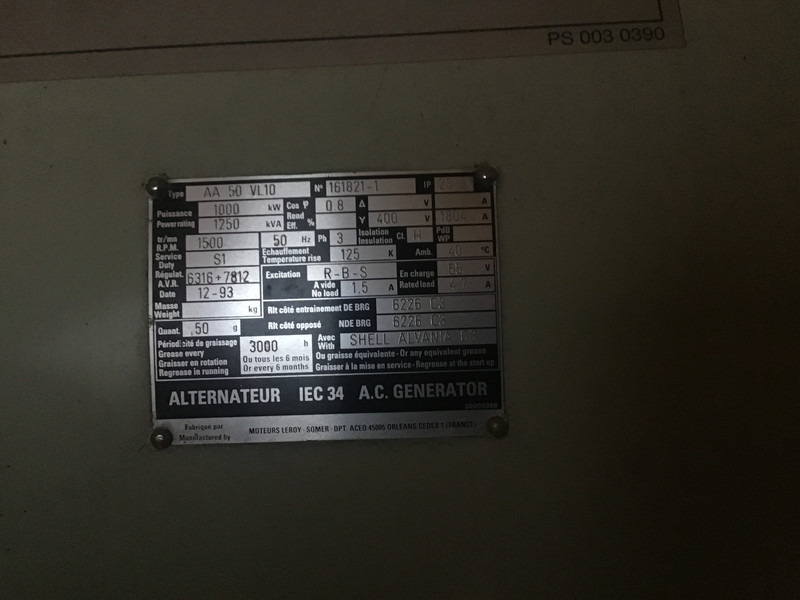 Generator set Kawasaki M1A-01 TURBINE 1250 KVA USED: picture 10