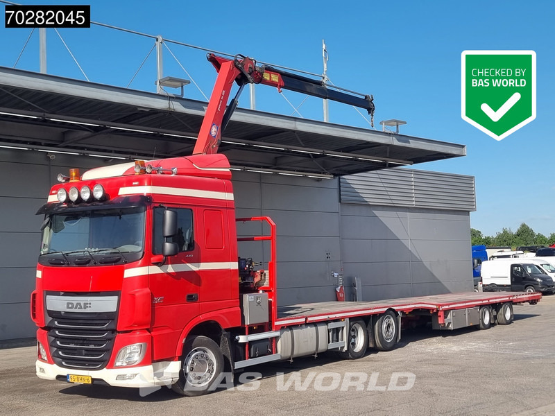 DAF XF 440 6X2 NL-Truck Transporter HMF 900-K2 Kran Winch Lift-Lenkachse Euro 6 - Dropside/ Flatbed truck, Crane truck: picture 1 DAF XF 440 6X2 NL-Truck Transporter HMF 900-K2 Kran Winch Lift-Lenkachse Euro 6 - Dropside/ Flatbed truck, Crane truck: picture 1