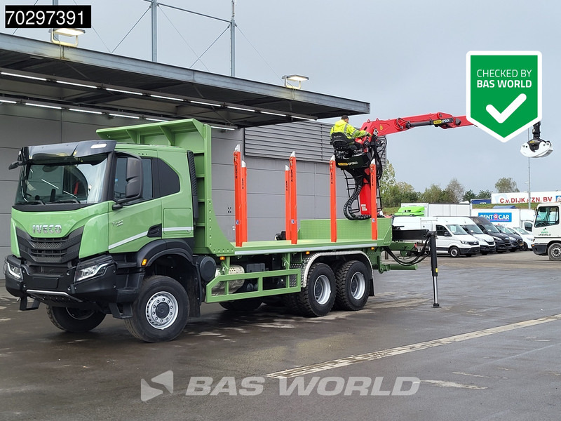 Iveco T-Way 450 6X6 UNUSED! Palfinger Q150Z Crane Retarder Holztransport Big-Axle LED Euro 6 - Logging truck, Crane truck: picture 1 Iveco T-Way 450 6X6 UNUSED! Palfinger Q150Z Crane Retarder Holztransport Big-Axle LED Euro 6 - Logging truck, Crane truck: picture 1