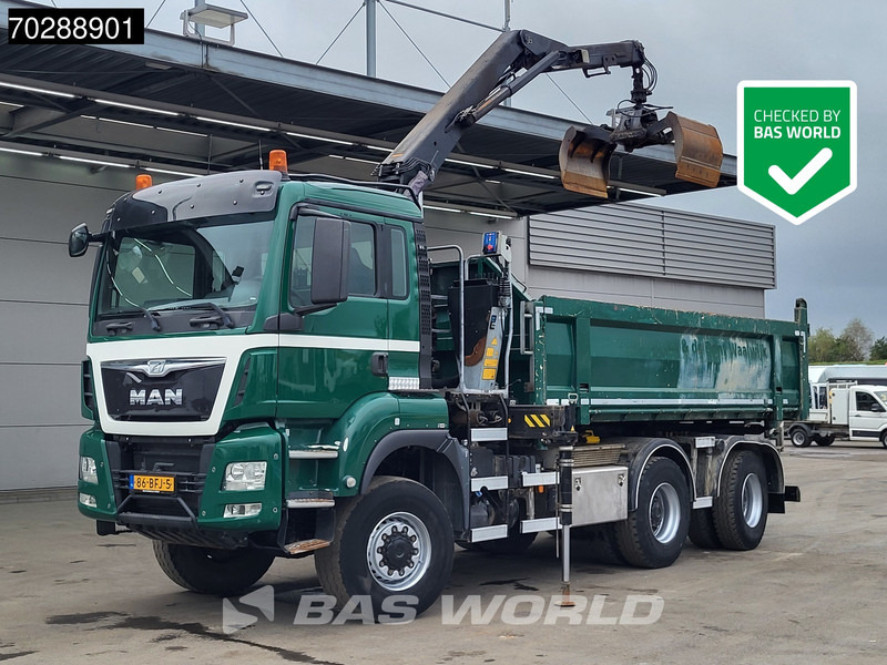 MAN TGS 33.440 TGS 6X6 NL-Truck 12m3 Jansen Tipper HMF 1643 Crane Steering-Axle Big-Axle Automatic Euro 6 - Tipper, Crane truck: picture 1 MAN TGS 33.440 TGS 6X6 NL-Truck 12m3 Jansen Tipper HMF 1643 Crane Steering-Axle Big-Axle Automatic Euro 6 - Tipper, Crane truck: picture 1