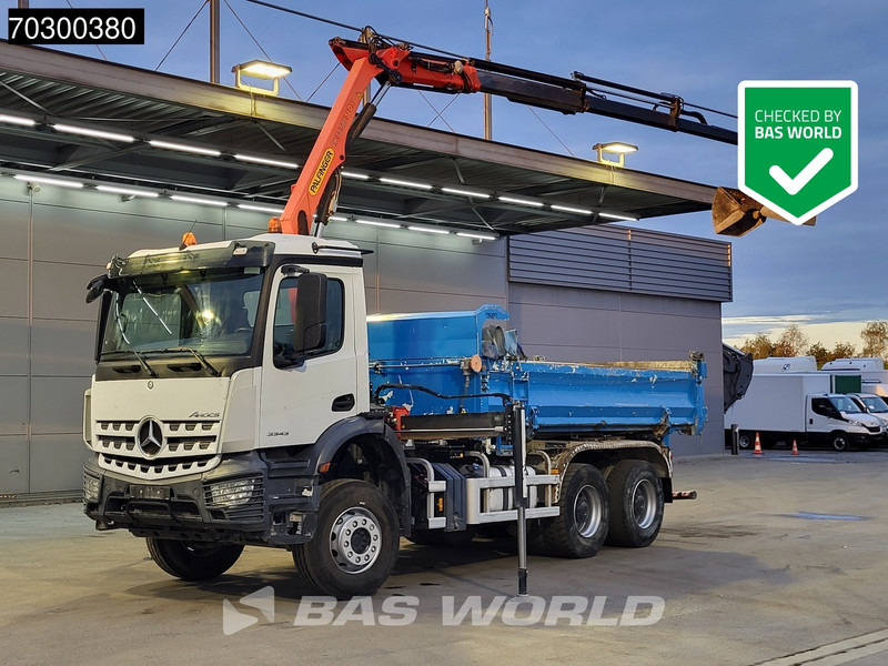 Mercedes-Benz Arocs 3343 6X4 Palfinger PK12.501 SLD Kran Crane 7m3 tipper Big-Axle Automatic Euro 6 - Tipper, Crane truck: picture 1 Mercedes-Benz Arocs 3343 6X4 Palfinger PK12.501 SLD Kran Crane 7m3 tipper Big-Axle Automatic Euro 6 - Tipper, Crane truck: picture 1