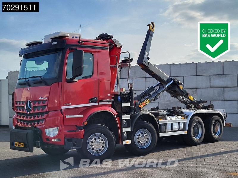 Mercedes-Benz Arocs 4145 8X4 NL-Truck HMF RCL 5300 Crane Hyva 26-51-S Hooklift Steelsuspension Big-Axle Automatic Euro 6 - Hook lift truck, Crane truck: picture 1 Mercedes-Benz Arocs 4145 8X4 NL-Truck HMF RCL 5300 Crane Hyva 26-51-S Hooklift Steelsuspension Big-Axle Automatic Euro 6 - Hook lift truck, Crane truck: picture 1