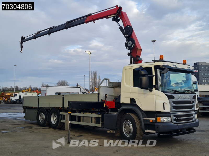 Scania P360 P 6X2 HMF 1820-K4 Kran Crane Lift+Steering Axle Air Suspension Euro 6 - Dropside/ Flatbed truck, Crane truck: picture 3 Scania P360 P 6X2 HMF 1820-K4 Kran Crane Lift+Steering Axle Air Suspension Euro 6 - Dropside/ Flatbed truck, Crane truck: picture 3