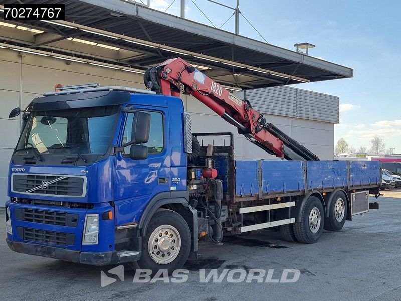 Dropside/ Flatbed truck, Crane truck Volvo FM 330 6X2 HMF 1820 K3 Kran Crane Lift+Steering Axle Xenon Euro 5: picture 7