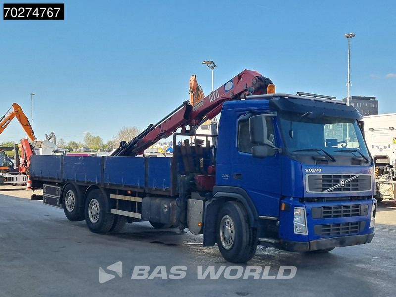 Dropside/ Flatbed truck, Crane truck Volvo FM 330 6X2 HMF 1820 K3 Kran Crane Lift+Steering Axle Xenon Euro 5: picture 8